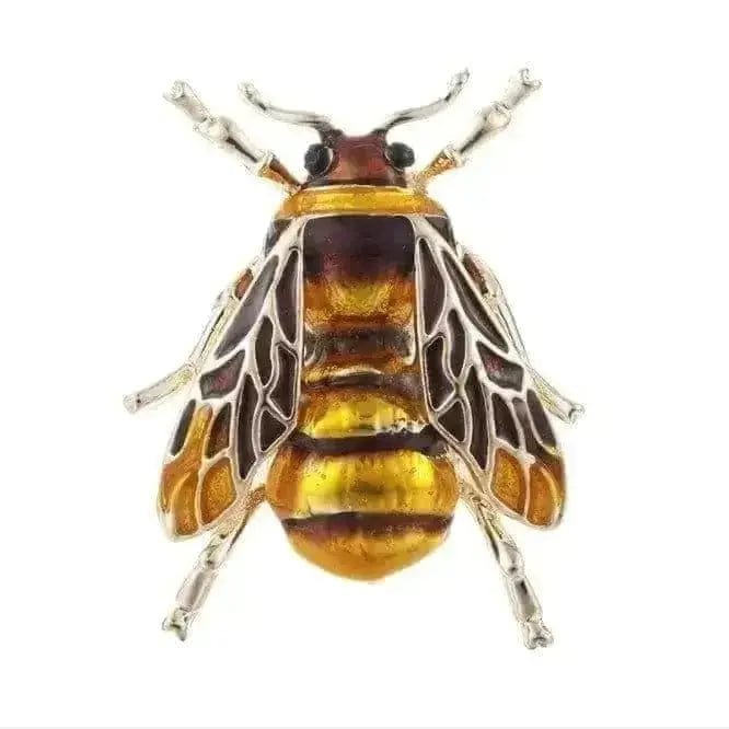 BROOCHITON Brooches oil drop painting little bee brooch on a white background