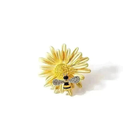 BROOCHITON Brooches Chic Sweet Daisy Little Bee Brooch top viw