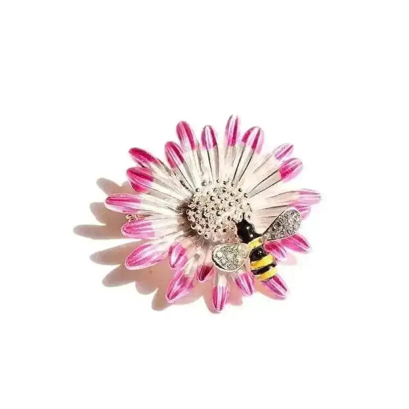 BROOCHITON Brooches Pink Chic Sweet Daisy Little Bee Brooch