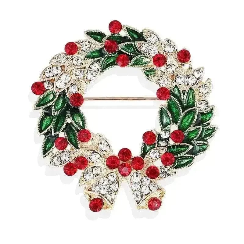BROOCHITON brooches 26style Christmas Brooches With Leaf Garland