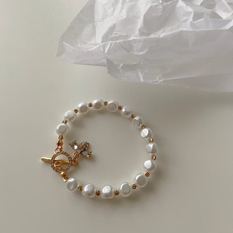 Natural Stone Pearl Bracelet top view