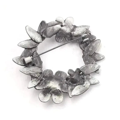 BROOCHITON Brooches 1PC Classic Vintage Christmas Wreath Brooch