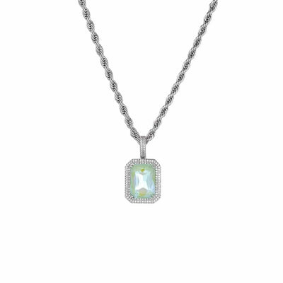 BROOCHITON Necklaces Green / 75CM Colorful Diamond Rectangle Necklaces