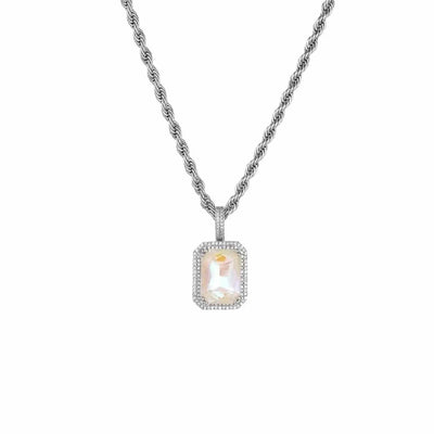 BROOCHITON Necklaces Yellow / 60cm Colorful Diamond Rectangle Necklaces