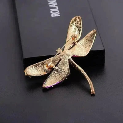 BROOCHITON Brooches As shown Colorful Dragonfly Brooch Pin