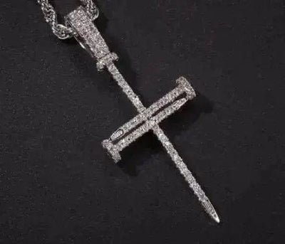 Silver / Pendant only / 24inch Cross Pendant Hip Hop Necklace