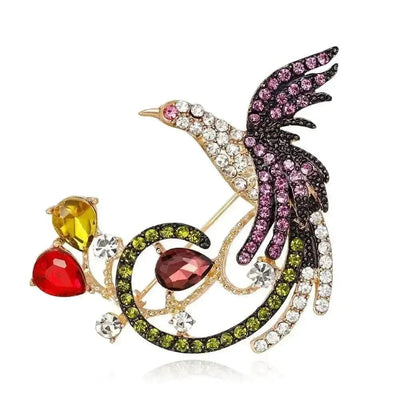 BROOCHITON Brooches Phoenix Crystal Colorful Animal Brooches