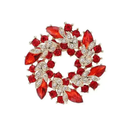 BROOCHITON Brooches Red Crystal Colorful Bauhinia Brooch