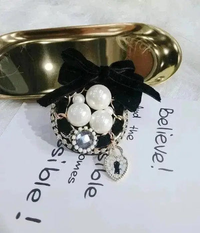 BROOCHITON Brooches G Crystal Pearl Lace Brooch