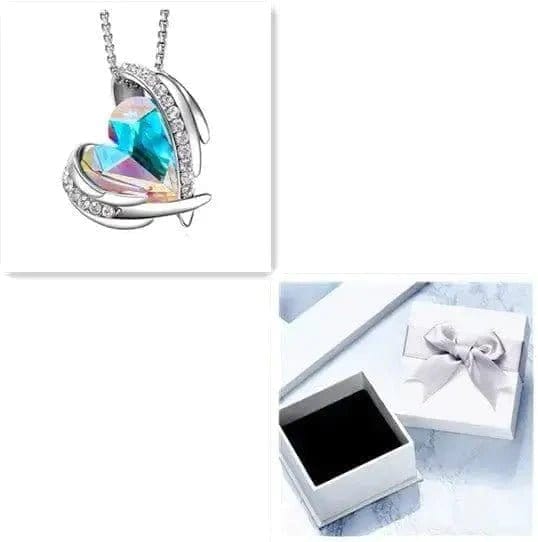 BROOCHITON Necklaces Platinum multicolor box for angel heart necklace for women