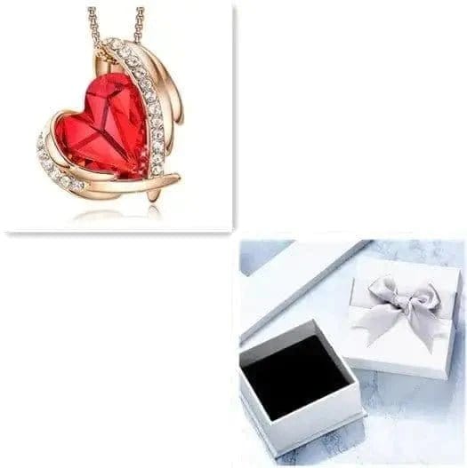 red box for  angel heart necklace for women