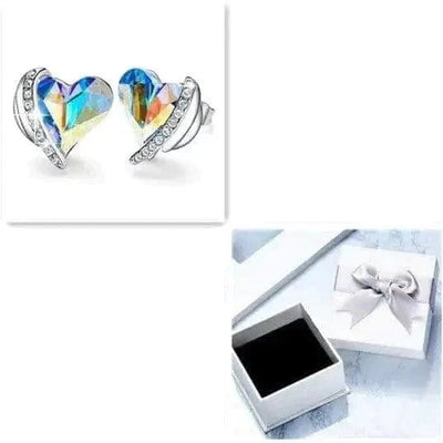 BROOCHITON Necklaces Silver multicolor Ear Studs box for angel heart necklace for women