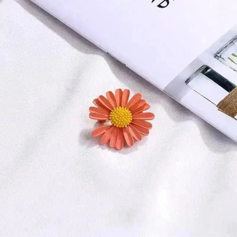 BROOCHITON Brooches Orange Daisy Flowers Brooch on a white background