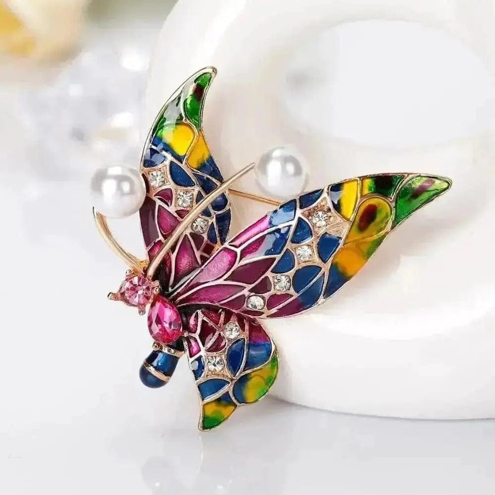 BROOCHITON Brooches Butterfly Diamond Painted Butterfly Brooch