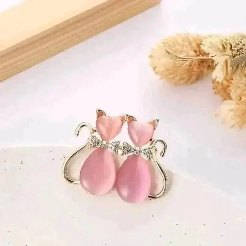 BROOCHITON brooches Main color Cat Brooch Diamond look