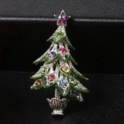 BROOCHITON Brooches White K Elegant Christmas Tree Brooch
