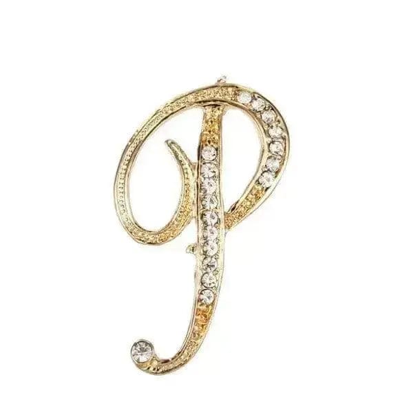 BROOCHITON Brooches P English Letter Brooch Pin