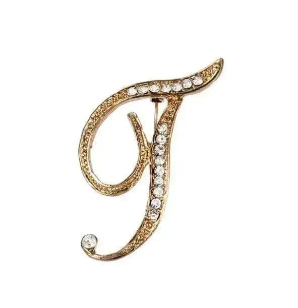 BROOCHITON Brooches T English Letter Brooch Pin
