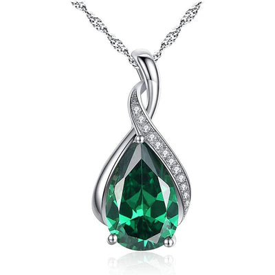 green elegant teardrop pendant birthday gift