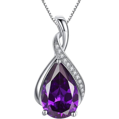 purple elegant teardrop pendant birthday gift