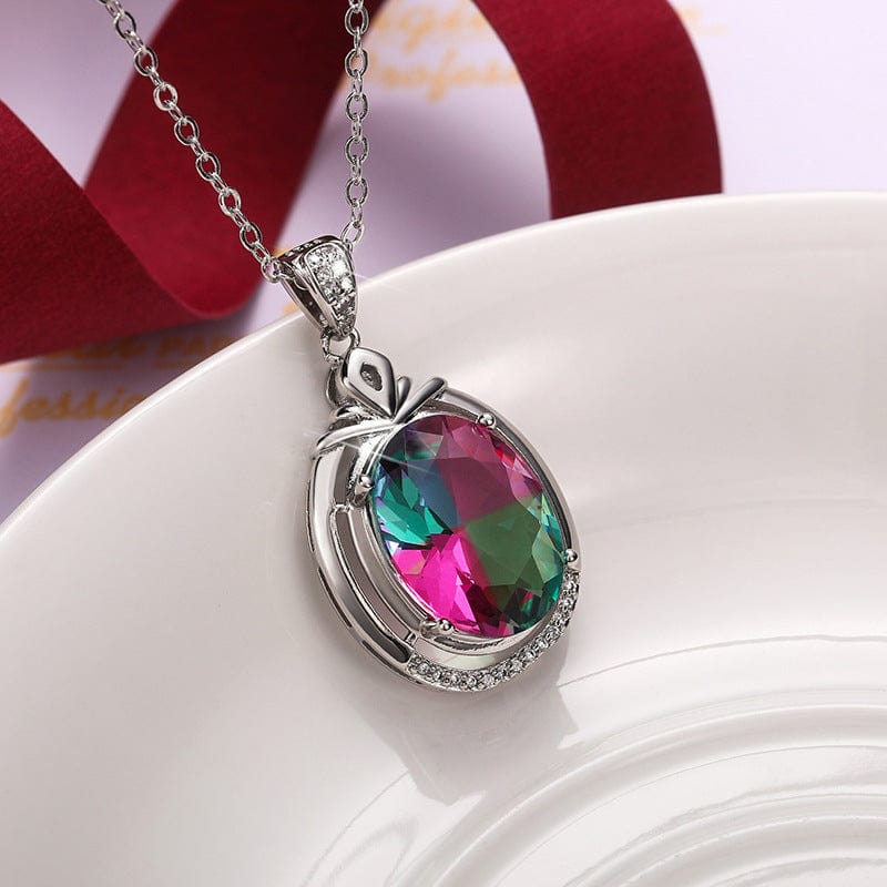  fashion color crystal collarbone chain on a white plate