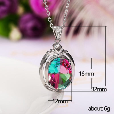 BROOCHITON jewelry Fashion Color Crystal Short Pendant Collarbone Chain