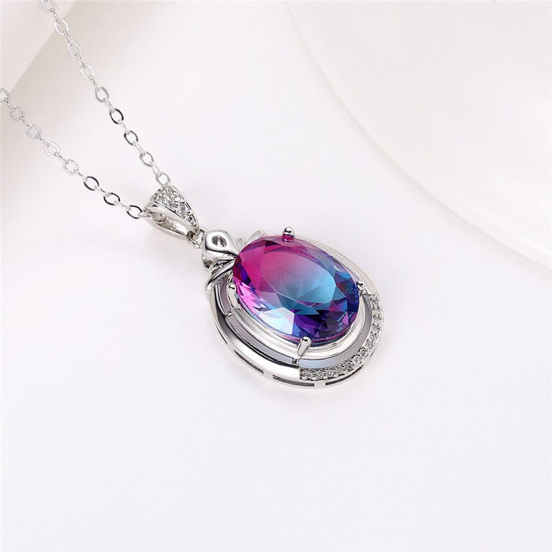 BROOCHITON jewelry XL452 Fashion Color Crystal Short Pendant Collarbone Chain