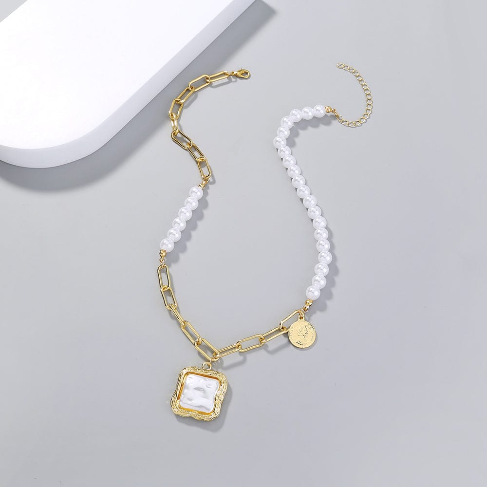 BROOCHITON Faux Baroque Pearl Necklace