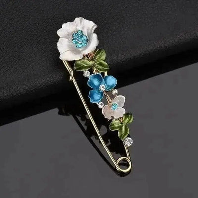 BROOCHITON Brooches 2 Flower Safety Pin Brooch