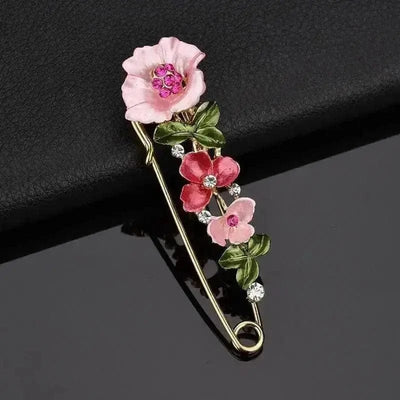 BROOCHITON Brooches 3 Flower Safety Pin Brooch
