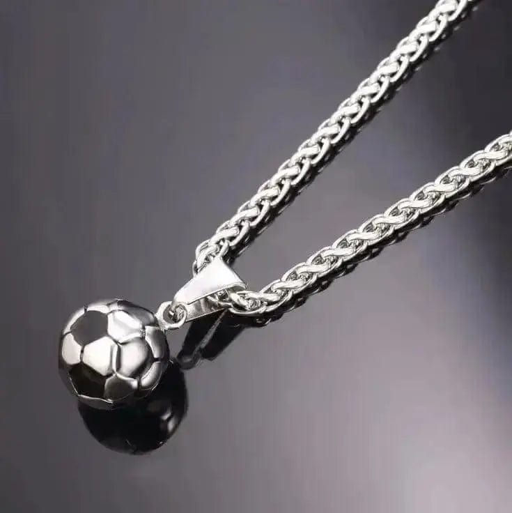 BROOCHITON Necklaces Steel color Football Pendant Necklace For Men