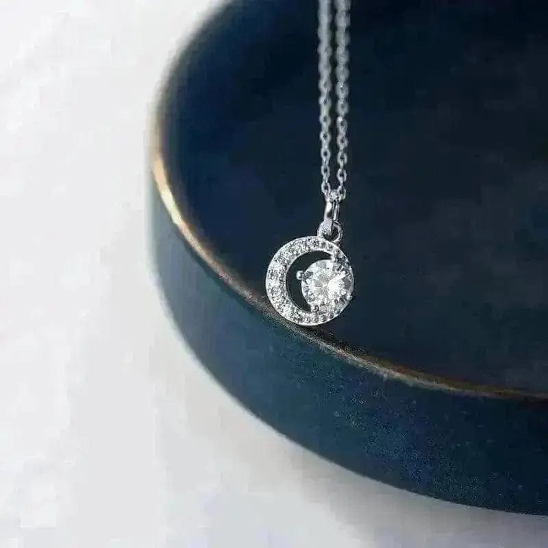 BROOCHITON Necklaces silver Sublime Solitaire Diamond Clavicle Chain