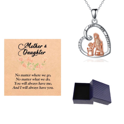 BROOCHITON Necklaces Necklace Mother Daughter Box Heart Shaped Mother's Day Necklace Gift In Two Colors