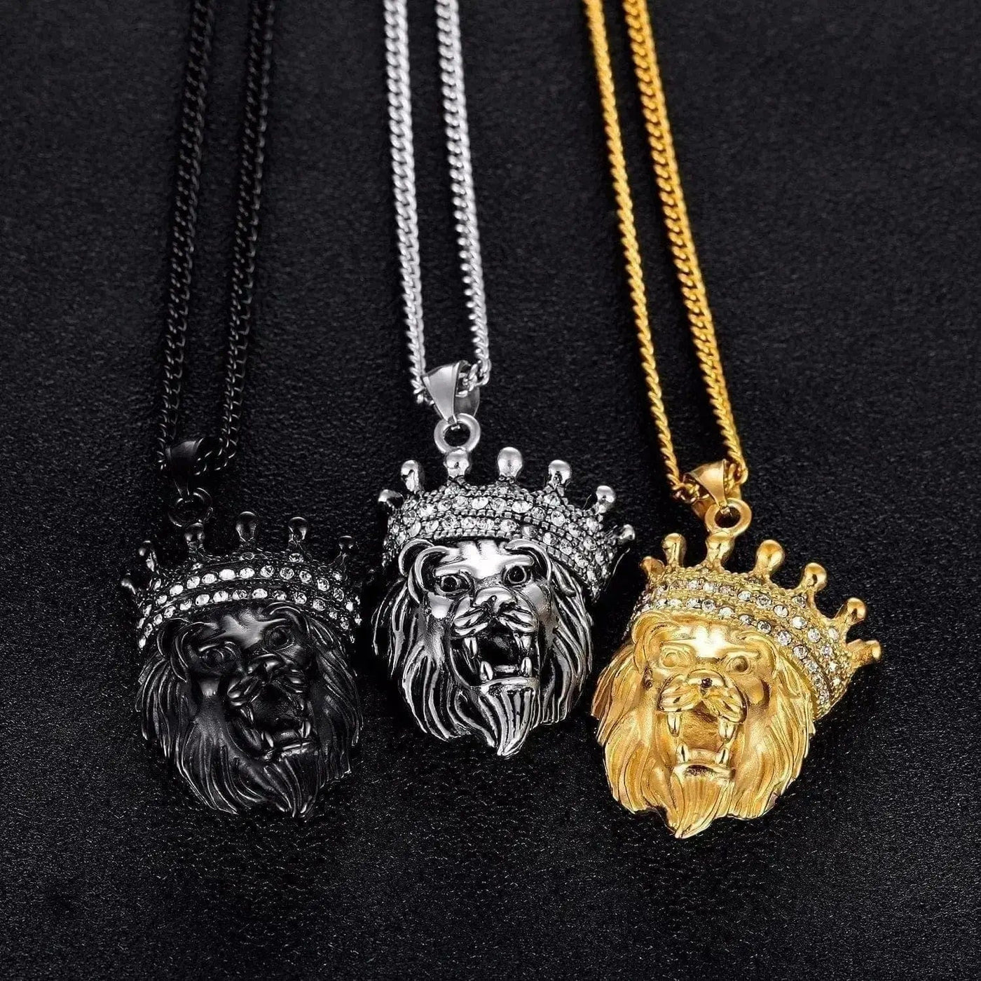 BROOCHITON Necklaces Hip Hop Lion Pendant Necklace Set