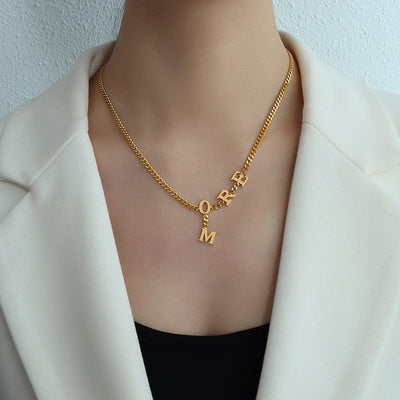 Gold-plated Letter Necklace 