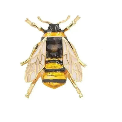 BROOCHITON Brooches White / 3.2x2.5cm oil drop painting little bee brooch