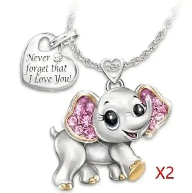 BROOCHITON Necklaces 2XSilver Lovely Animal Pendant Necklace For Kids