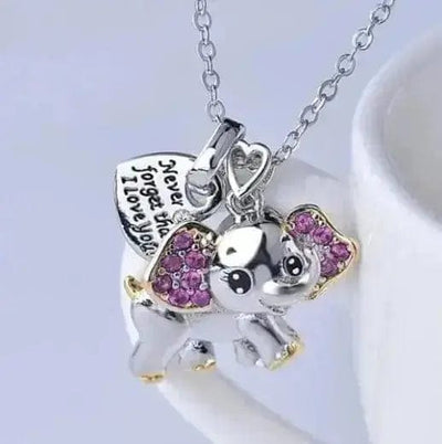 BROOCHITON Necklaces purpel Fashion Cartoon Animal Necklaces for Kids close up