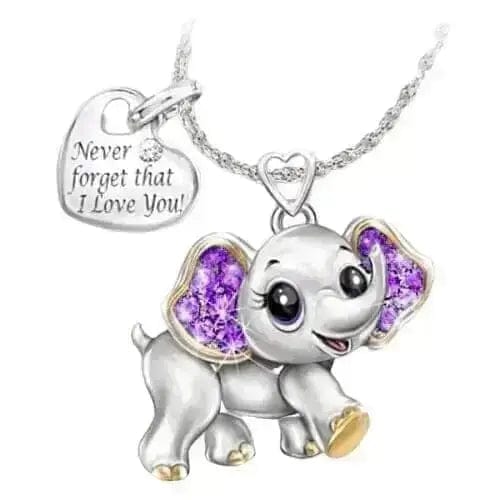 BROOCHITON Necklaces Purple Lovely Animal Pendant Necklace For Kids