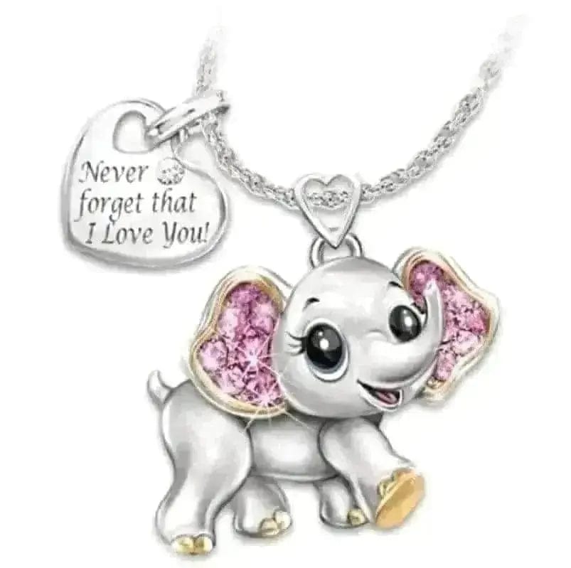 BROOCHITON Necklaces Silver Lovely Animal Pendant Necklace For Kids