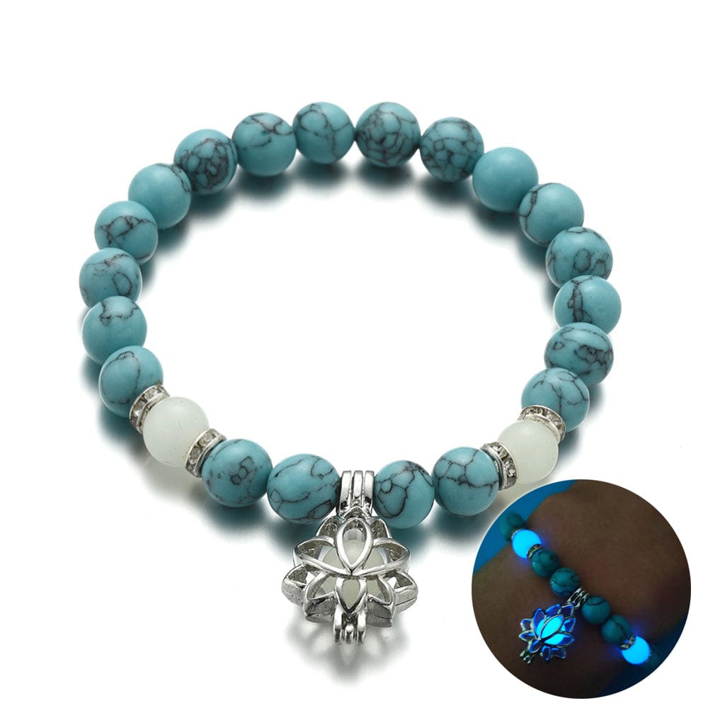 BROOCHITON Bracelets green Luminous Crystals beaded Bracelet 
