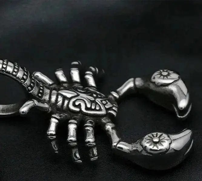 Japanese and Korean Retro Magic Scorpion Necklace on black background 