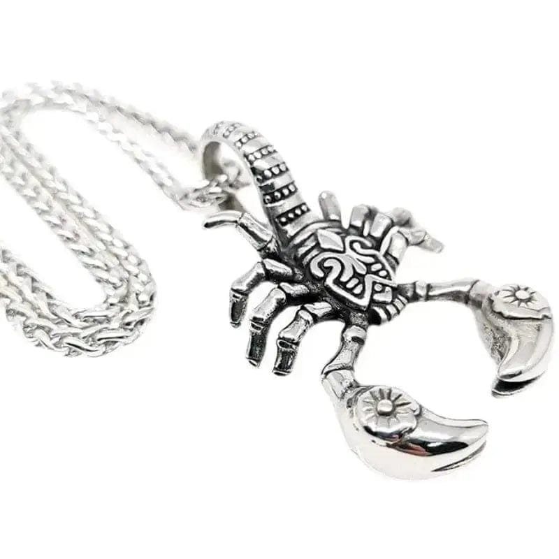 BROOCHITON jewelry Pendant 80cm silver keel chain Magic Scorpion Pendant Necklace