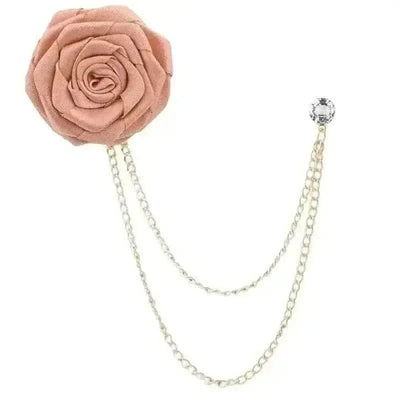 BROOCHITON Brooches Champagne Men Suit Tassel Rose Brooch