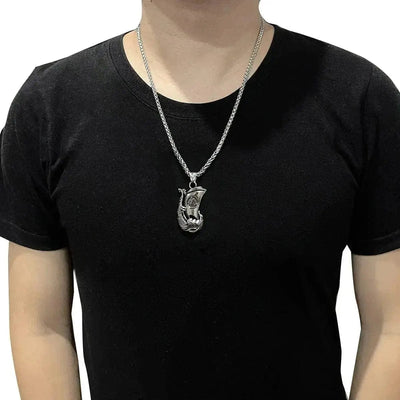 a man wearing New Pendant Necklace Stainless Steel