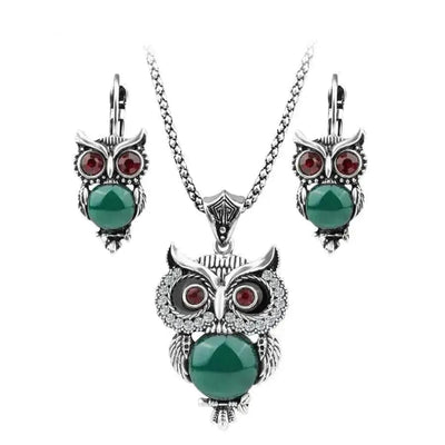 BROOCHITON Necklaces A Owl Necklaces Earrings Jewellery Sets