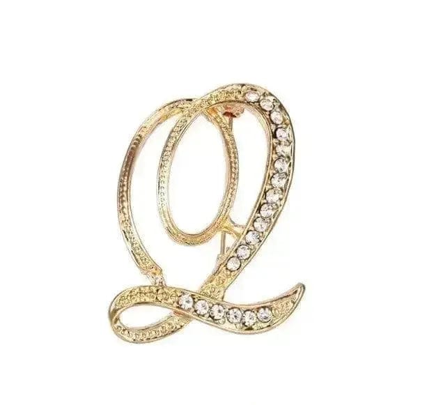 BROOCHITON Brooches Q English Letter Brooch Pin