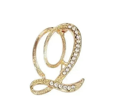 BROOCHITON Brooches Q English Letter Brooch Pin