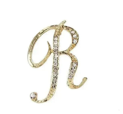 BROOCHITON Brooches R English Letter Brooch Pin