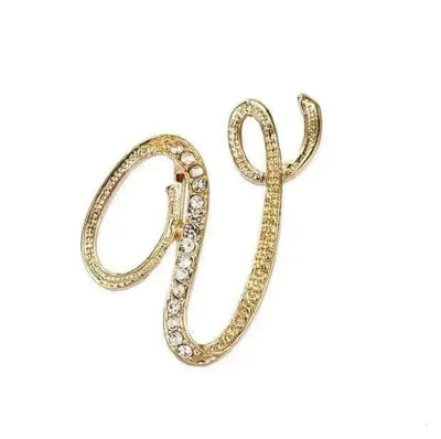 BROOCHITON Brooches V English Letter Brooch Pin